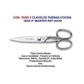 3 CLAVELES TIJERAS COCINA INOX 8 MASTER REF.00410