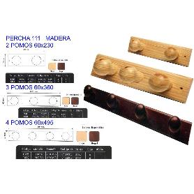 PERCHA 111   MADERA 2 POMOS 60X230 HAYA 1366