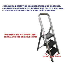SIFER ESCALERA ALUMINIO REFORZADA 3 PELDAÑOS ANCHOS  4000-03001