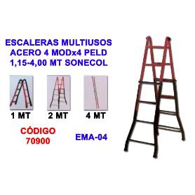 ESCALERAS TELESCOPICA ARTICUL ACERO 4 X4 PELD 1,15-4,00 EMA-04N