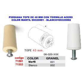 PERSIANA TOPE DE 40 MM CON TORNILLO ACERO COLOR BLANCO 06020002