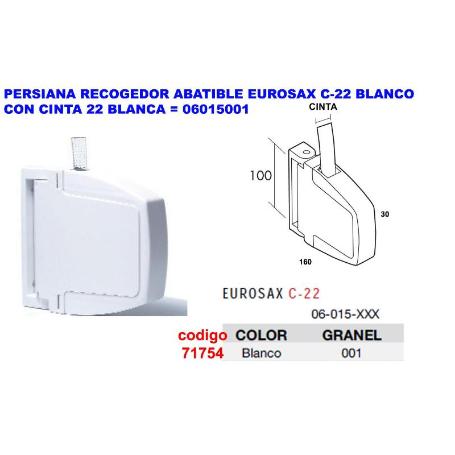 PERSIANA RECOGEDOR ABATIBLE  BLANCO+CINTA 20 MM BLANCA 06015001