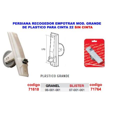PERSIANA RECOGEDOR EMBUTIR PLAST.GRANDE BLANCO CINTA 22 07001001