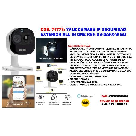 YALE CAMARA IP SEGURIDAD EXTERIOR ALL IN ONE SV-DAFX-W EU