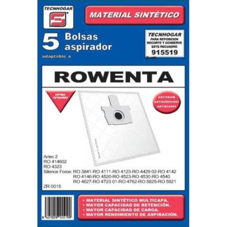 BOLSA ASPIRADOR PACK 5 UDS. ROWENTA ARTEC 2 SILENCE FORCE 915519
