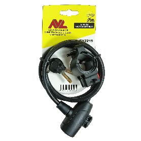 AVL CANDADO CABLE BICI-MOTO 8X100 3,8 MM  LLAVE SEGURIDAD PY2219