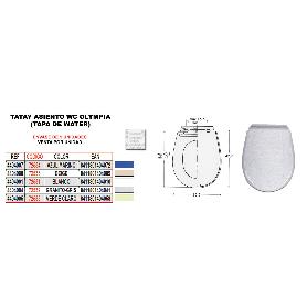 BAJA TATAY ASIENTO WC OLYMPIA GRANITO-GRIS (TAPA WATER)44044