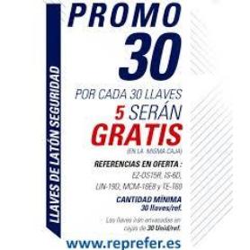 LLAVES JMA PROM. 30 LLAVES+5 GRATIS SEGURIDAD LATON MOD EZ-DS15R