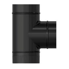 ESTUFA TE VITRIFICADO NEGRO A 90 º Ø 100 MM TEV10090