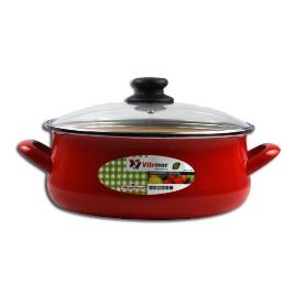 MAGEFESA FINSTOCK SERIE BIANCO ROSSO  CACEROLA CON TAPA 24  