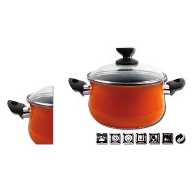 MAGEFESA VALENCIA OLLA ACERO ESMALTADA TAPA CRISTAL 24 01114649