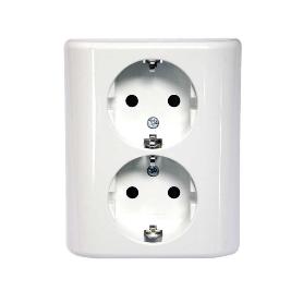 SIMON DOBLE BASE  EMPOTRAR BLANCO SCHUKO 16A AMPLIACION MS540108