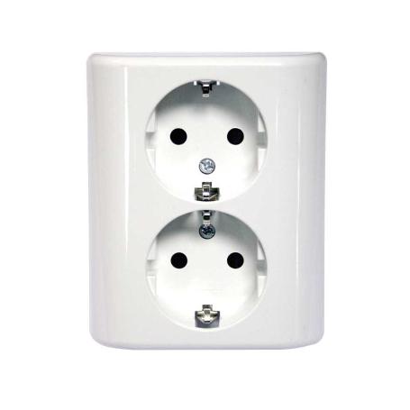 SIMON DOBLE BASE  EMPOTRAR BLANCO SCHUKO 16A AMPLIACION MS540108