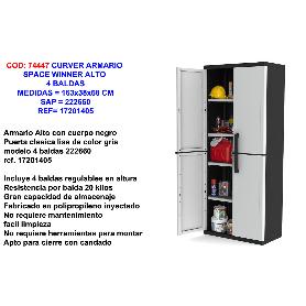 BAJA CURVER ARMARIO SPACE WINNER 4 BALDAS ALTO 163X38X68 CM