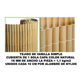 BAMBU CAÑIZO PVC 1 CARA 18 MM COLOR NATURAL 200X500 CM   MZ8006