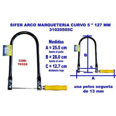 SIFER SIERRA ARCO MARQUETERIA 28 CM HOJA12.7 MM CURVO  31020505C