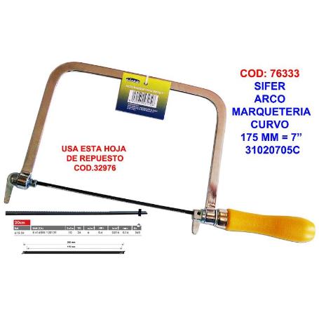 SIFER SIERRA ARCO MARQUETERIA 175 MM HOJA 200 MM 7   31020705C