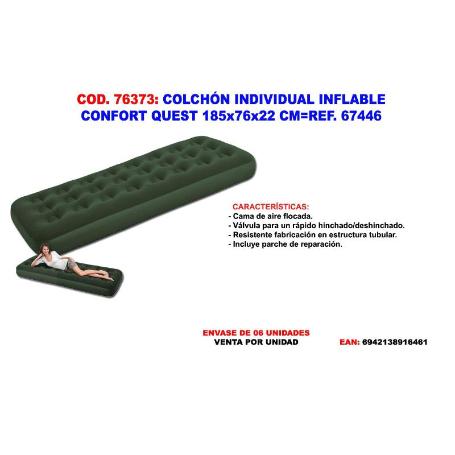COLCHON INDIVIDUAL INFLABLE CONFORT QUEST 185X76X22 67446
