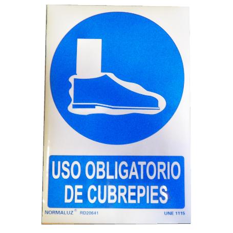 NORMALUZ SEÑAL 29,5X20 OBLIGATORIO USO DE CUBREPIES   RD20641