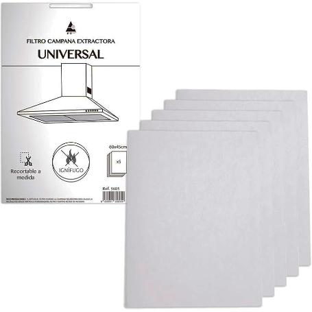 FILTRO PAPEL CAMPANA EXTRACTORA UNIVERSAL  5 U 60X45 CM  5605