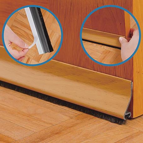 BRIPLAS BAJOPUERTA ADHESIVO PVC CON CEPILLO 93 CM ROBLE 514R