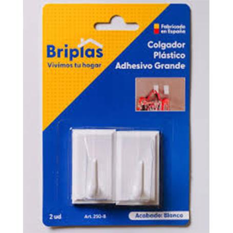 BRIPLAS COLGADOR COCINA-BAÑO PLASTIC ADHESIV 2U  BLANCO 250B