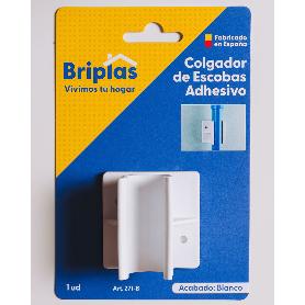 BRIPLAS COLGADOR ESCOBAS PLASTIC ADHESIVO 1U BLANCO 271B