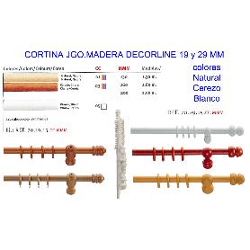 BAJA CORTINA JGO.MADERA DECORLINE 19MMX1,30 MT CEREZO  03