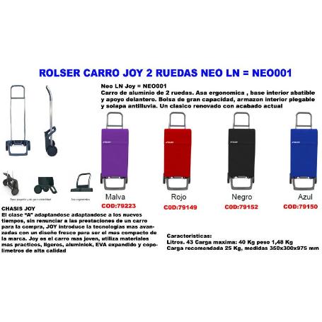 ROLSER CARRO JOY 2 RUEDAS NEO LN AZUL NEO001
