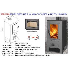 FINSTOCK ESTUFA THECA 450 VIENA PI. NEGRO S-VERTICAL 110 6500451