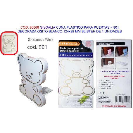 GISDALIA FINSTOCK CUÑA PLASTICO PUERTA OSITO 124X99 MM BL1UN 901