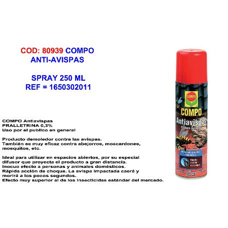 BAJA COMPO  ANTI-AVISPAS SPRAY 250 ML 1650302011
