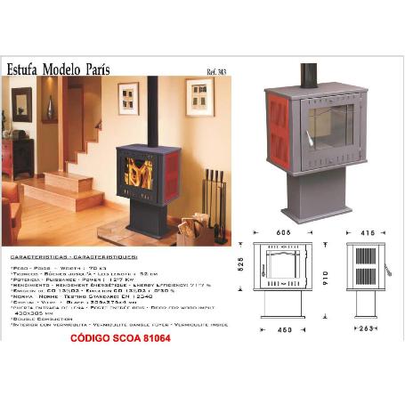 ESTUFA FINSTOCK LEÑA 343 PARIS SALIDA SUPERIOR 120