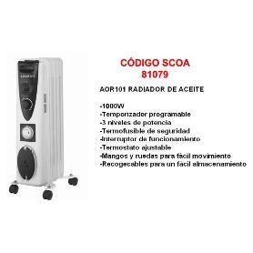 BAJA LAUSON RADIADOR ACEITE 5 ELEM 1000W TEMPORIZADOR AOR101