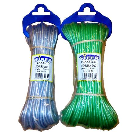 SIFER CUERDA PLASTICO FORRADO 4 MM X   25 METROS VERDE BF26