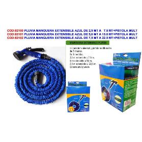 PLUVIA KIT MANGUERA EXTENSIBLE AZUL  2,5 M A  7.5 M+PISTOLA MULT