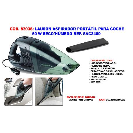 LAUSON ASPIRADOR PORTATIL COCHE 60 W SECO-HUMEDO SVC 3460