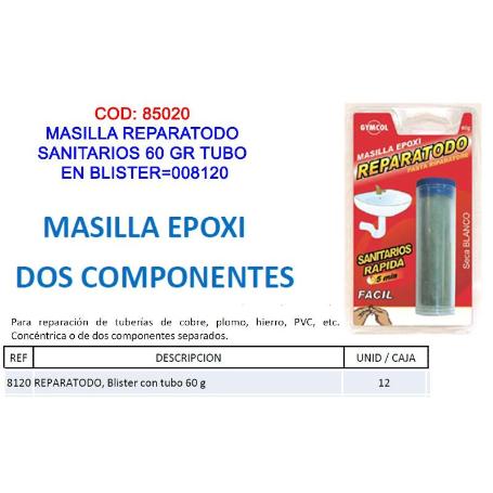 UNECOL MASILLA REPARATODO SANITARIOS 60 GR TUBO  BLISTER 008120