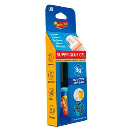 SUPERTITE ADHESIVO SUPER GLUE GEL INSTANTANEO CIANO 1X3 GR 2408