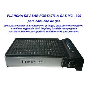 PLANCHA ASAR PORTATIL MIRALBA MC-320 A CARTUCHO DE GAS