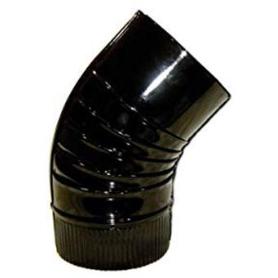 ESTUFA CODO VITRIFICADO NEGRO 850º RIZADO 45º DE 200 CV20045(05)