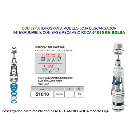 PLUVIA DESCARGADOR LOJA WC BAJA INTERRUMPIBLE CAJA 51012