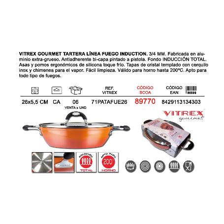 VITREX FINSTOCK GOURMET TARTERA 26* 5,5 LINEA FUEGO INDUCTION