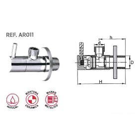 VALVULA FINSTOK LLAVE ESCUADRA 1-2-3-8 CERAMIC MANDO METAL AR011