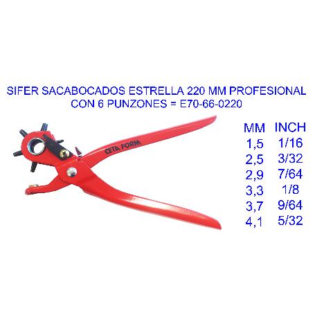 CETA SIFER-PRO SACABOCADOS ESTRELLA 220 MM PROFESIONAL E70-225-2