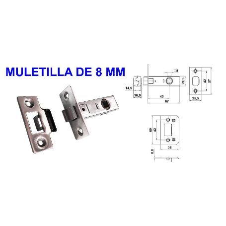 AVL PICAPORTE 800 Nº6 DE 45 CUADRADO CROMADO PLACA 5.7X2.5 CM (CAJA 20 UNIDADES)