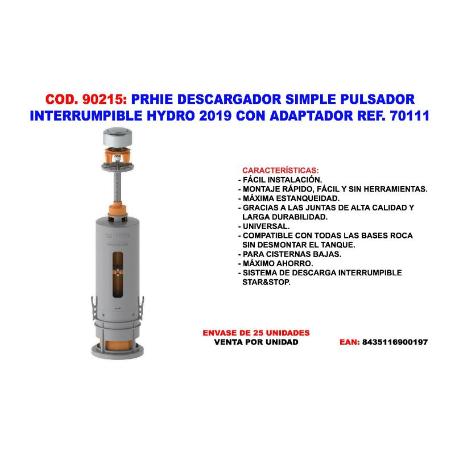 PRHIE DESCARGADOR WC CISTER BAJA SIMPLE  HYDRO C-ADAPTADOR 70111