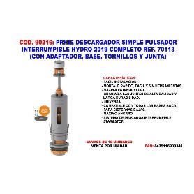 PRHIE DESCARGADOR WC CISTERNA BAJA SIMPLE HYDRO COMPLETO 70113