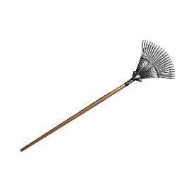 PLUVIA JARDIN RASTRILLO ESCOBA AJUSTABLE  MANGO MADERA  118AL