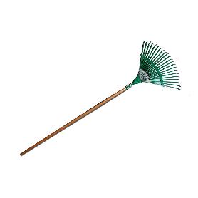 PLUVIA JARDIN RASTRILLO ESCOBA FIJA  METAL MANGO MADERA  110L